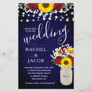 Rustikale Sonnenblumen Rose Mason Jar Blue Wedding