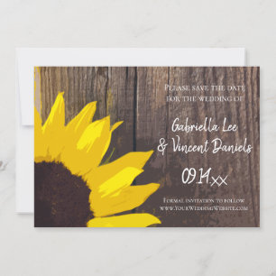 Rustikale Sonnenblumen-Scheunen-Hochzeit - Save-th Save The Date