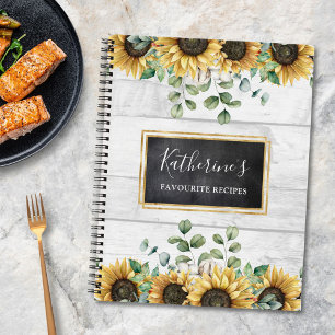 Rustikale Sonnenblumen Scheunenholz Rezeptbuch Lan Notizbuch