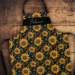 Rustikale Sonnenblumen-Schürze Schürze<br><div class="desc">Wasserfarbene Sonnenblumen rustikale Artwork von Valarie Wade. Die Hintergrundfarbe kann geändert werden. Option Monogramm und Individuelle Name. Ideal für eine gute Backküche!</div>