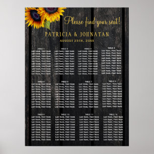 Rustikale Sonnenblumen Stallenholz Hochzeitskarte Poster