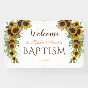 Rustikale Sonnenblumen Taufe Girl Banner