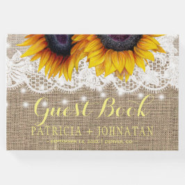 Rustikale Sonnenblumen und Hochzeit Gästebuch