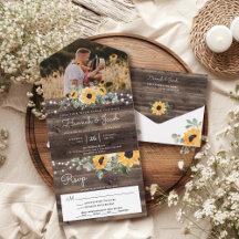 Rustikale Sonnenblumen und Lichter Eukalyptus Wedd