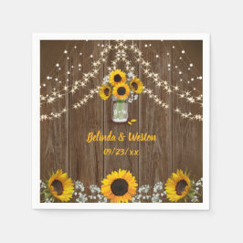 Rustikale Sonnenblumen und Mason Jar Wedding Serviette