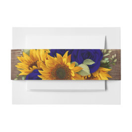 Rustikale Sonnenblumen und Rose, Blütenbauch Einladungsbanderole