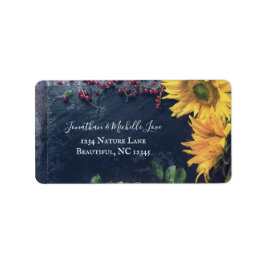 Rustikale Sonnenblumen und Slate Country-Adresse Adressaufkleber