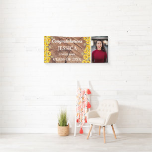 Rustikale Sonnenblumen und Textur-Abschluss Banner
