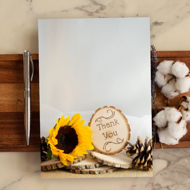 Rustikale Sonnenblumen-Wald Hochzeit Vielen Dank H Einladung (Von Creator hochgeladen)