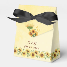 Rustikale Sonnenblumen-Wasserfarben-Blumenhochzeit Geschenkschachtel