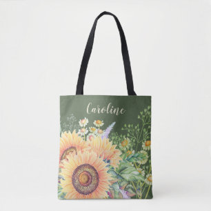 Rustikale Sonnenblumen Wildblumen   INDIVIDUELLE N Tasche