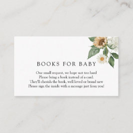 Rustikale Sonnenblumenbücher für Babybettkarte Begleitkarte