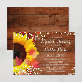 Rustikale Sonnenblumendusche Einladung