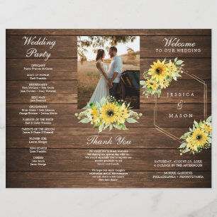 Rustikale Sonnenblumengrün - Gedecktes Hochzeitspr Flyer
