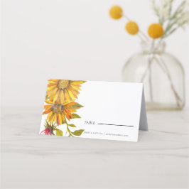 Rustikale Sonnenblumenhochzeit Hübsch Platzkarte