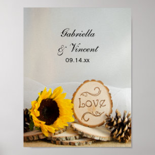 Rustikale Sonnenblumenhochzeit Poster