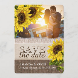Rustikale Sonnenblumenhochzeit rettet das Datum Save The Date