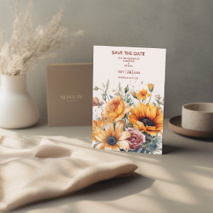 Rustikale Sonnenblumenhochzeit Save The Date