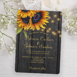 Rustikale Sonnenblumenzarge Einladung