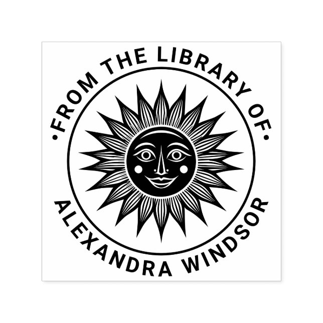 Rustikale Sonnenstrahlen mit Ausschnitt 2 Biblioth Permastempel (Design)