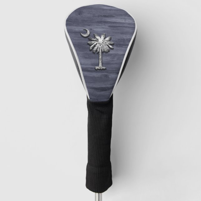 Rustikale South Carolina Palmetto und Moon Golf Headcover (Vorderseite)