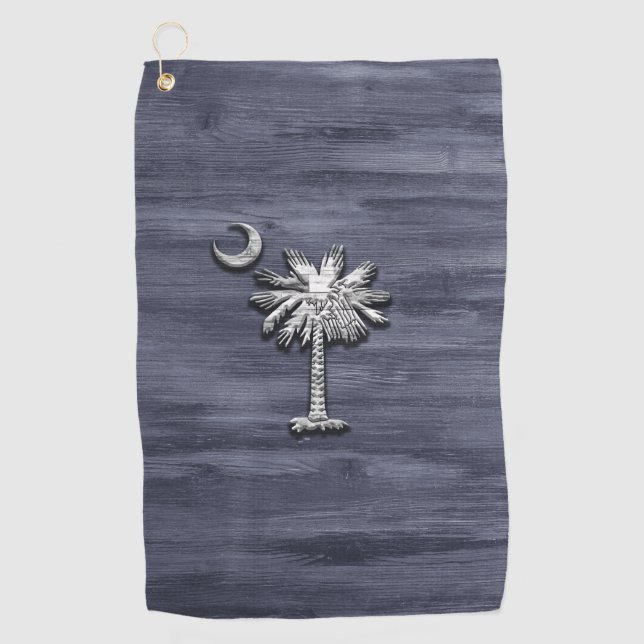 Rustikale South Carolina Palmetto und Moon Golfhandtuch (Vorderseite)