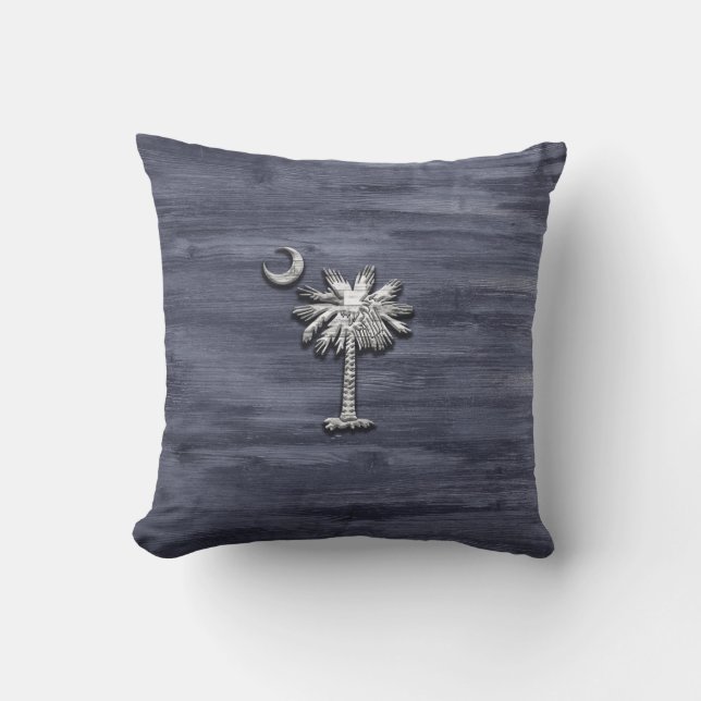 Rustikale South Carolina Palmetto und Moon Kissen (Vorderseite)