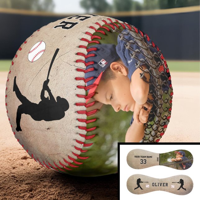 Rustikale Spielersilhouette Name Nummer Foto Baseball (Von Creator hochgeladen)