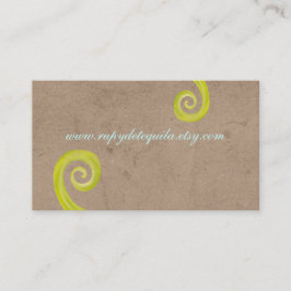 Rustikale Spiralwandtafel Vintag Grün Visitenkarte
