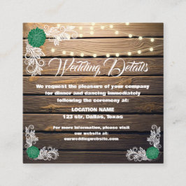 Rustikale Spitzen-Aufsteckkarten aus Holz Begleitkarte