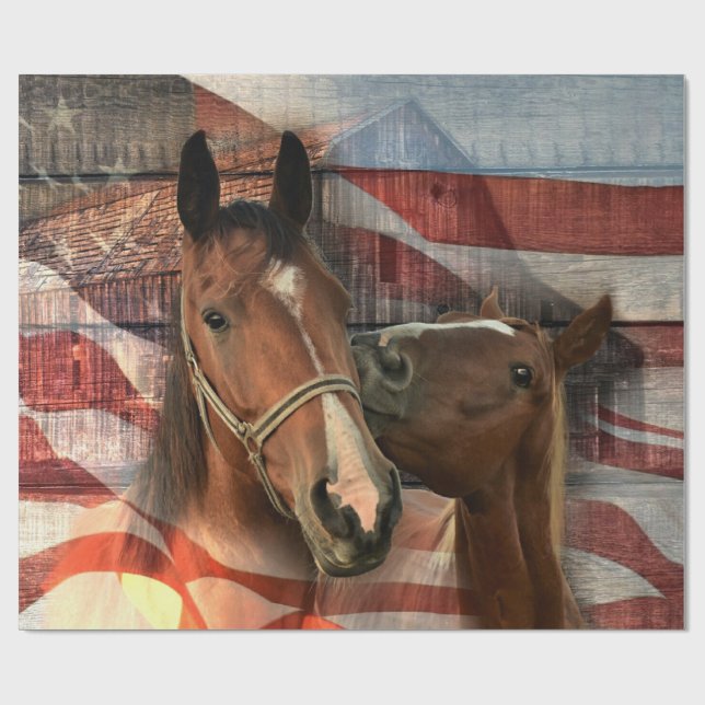 Rustikale Stallenflagge Geschenkpapier (Flach)