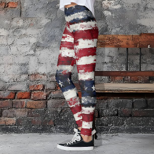 Rustikale Stars und Streifen Leggings