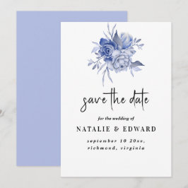 rustikale staubblaue Rosen und andere Blumen Save The Date