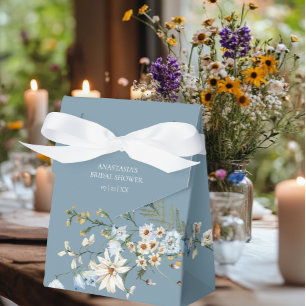 Rustikale staubblaue Wildblumen & Gänseblümchen Du Geschenkschachtel