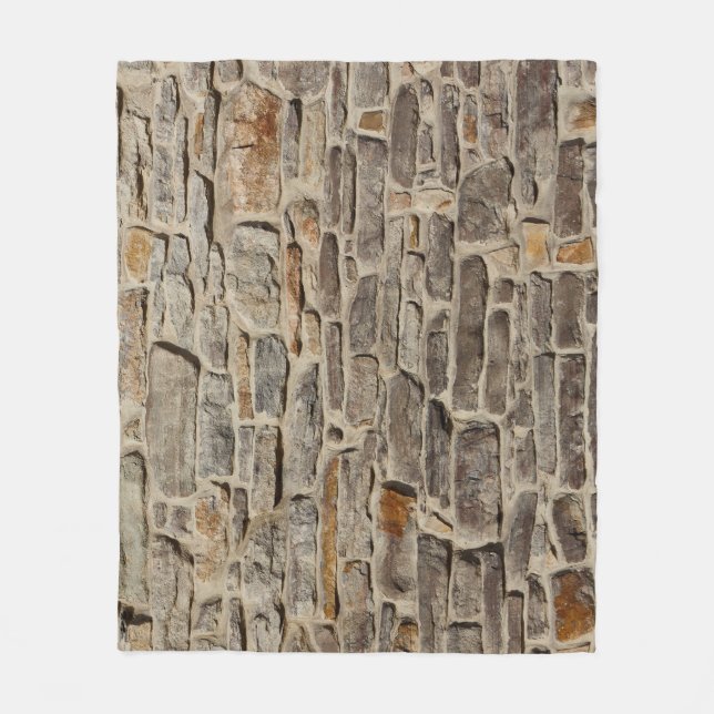 Rustikale Steinmauer, strukturierte Dekoration Fleecedecke (Vorderseite)