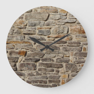 Rustikale Steinmauer, strukturierte Dekoration Große Wanduhr