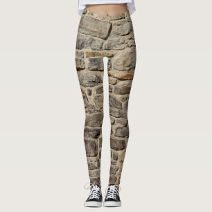 Rustikale Steinmauer, strukturierte Dekoration Leggings