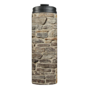 Rustikale Steinmauer, strukturierte Dekoration Thermosbecher