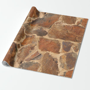 Rustikale Steinwand-Struktur-Geologie-Herzenswärm Geschenkpapier
