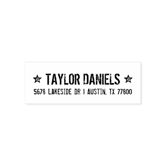Rustikale Sterne Rücksendeadresse Briefmarke Permastempel (Design)