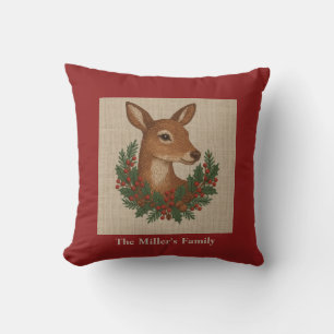 Rustikale Stickereien Grüntöne Weihnachten Kissen