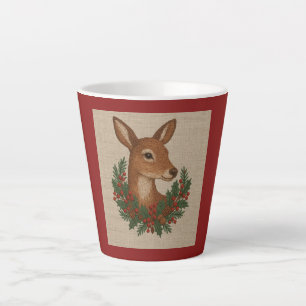 Rustikale Stickereien Grüntöne Weihnachten Milchtasse