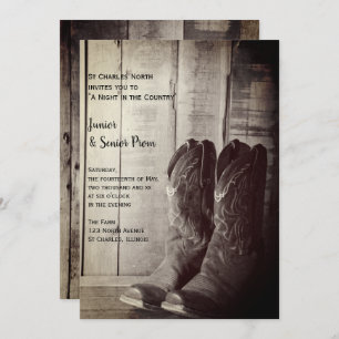 Rustikale Stiefel Country Junior / Senior Prom Einladung