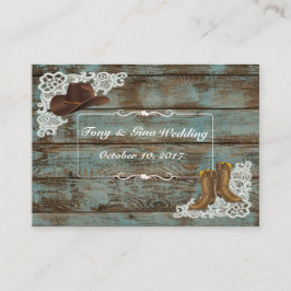 Rustikale Stiefel & Hochzeitskarte Begleitkarte