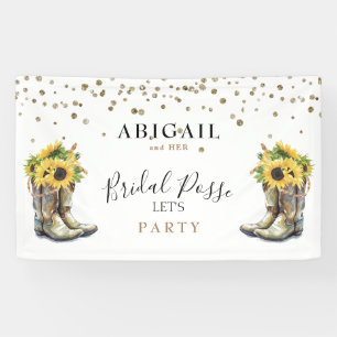 Rustikale Stiefel Sonnenblume Junggesellinnenabsch Banner