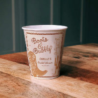 Rustikale Stiefel und Bubbly Brautparty Paper Cup