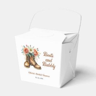 Rustikale Stiefel und prickelnde westliche Brautpa Geschenkschachtel
