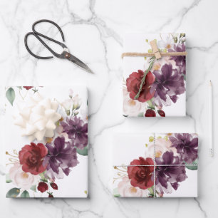 Rustikale stilvolle Blumensträuße  Geschenkpapier Set