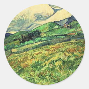 Rustikale, stilvolle Landschaft am Saint Remy Male Runder Aufkleber