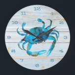 Rustikale Strandbucht Große Wanduhr<br><div class="desc">Bringen Sie den Strand mit diesem rustikalen Holz mit der Wecker-Teppich-Wanduhr.</div>